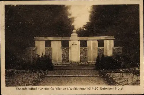 Ak Uetersen in Holstein, Ehrenfriedhof für die Gefallenen im Weltkriege 1914 bis 1920