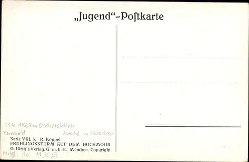 Künstler Ak Köppel, R., Frühlingssturm auf dem Hochmoor