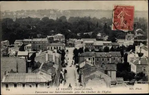 Ak Le Vesinet Yvelines, Panorama sur Saint-Germain pris du Clocher de l'Eglise