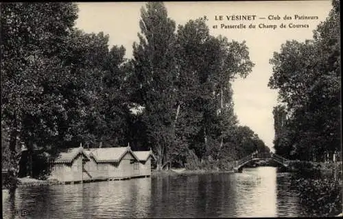 Ak Le Vesinet Yvelines, Club des Patineurs, Passerelle du Champ de Courses