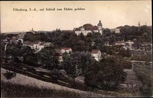 Ak Eisenberg in Thüringen, Teilansicht mit Schloss von Süden gesehen