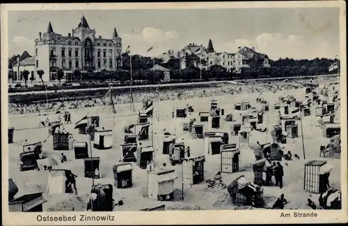 Ak Ostseebad Zinnowitz auf Usedom, Strandpartie