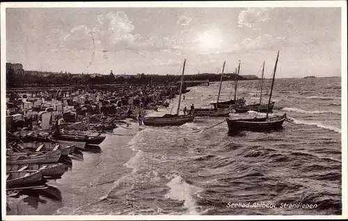 Ak Ostseebad Ahlbeck Heringsdorf auf Usedom, Strandleben