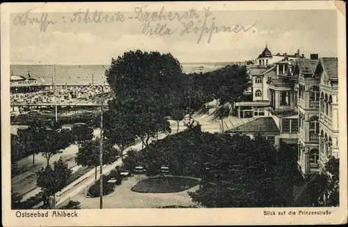 Ak Ostseebad Ahlbeck Heringsdorf auf Usedom, Blick auf die Prinzenstraße