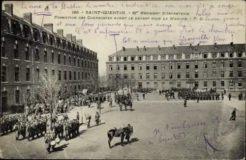 Ak Saint Quentin Aisne, 87e Regiment d'Infanterie