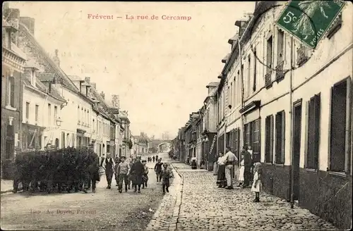 Ak Frevent Pas de Calais, La rue de Cercamp