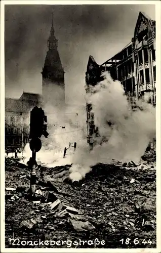 Foto Ak Hamburg Mitte Altstadt, Mönckebergstraße, Kriegszerstörung 1944