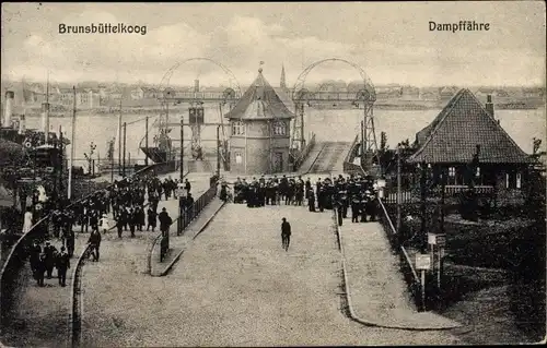 Ak Brunsbüttelkoog Brunsbüttel in Dithmarschen, Dampffähre