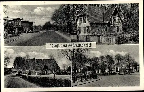 Ak Mühlenbarbek Kreis Steinburg in Schleswig Holstein, Teilansicht, Fachwerkhaus