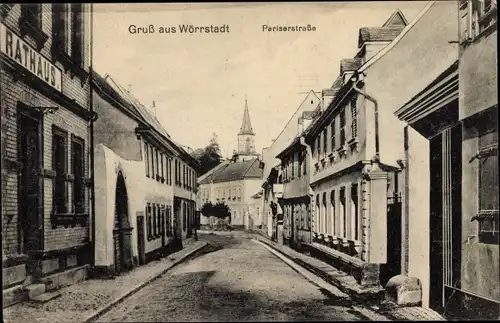 Ak Wörrstadt in Rheinland Pfalz, Pariser Straße, Rathaus
