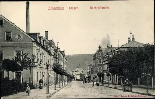 Ak Olbernhau im Erzgebirge, Bahnhofstraße