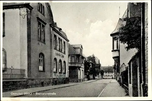 Ak Osthofen in Rheinhessen, Bismarckstraße, Gemeindeschule