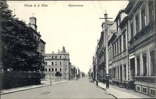 Ak Riesa an der Elbe Sachsen, Goethestraße