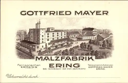 Ak Ering in Niederbayern, Malzfabrik