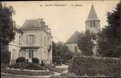 Ak Saint Thibault Seine et Marne, Le Chateau