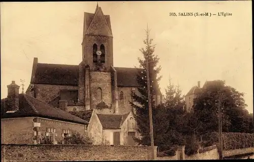 Ak Salins Seine et Marne, L'Eglise