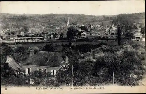 Ak Livarot Calvados, Vue generale prise de Livet