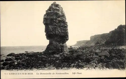 Ak Longues sur Mer Calvados, La Demoiselle de Fontenailles