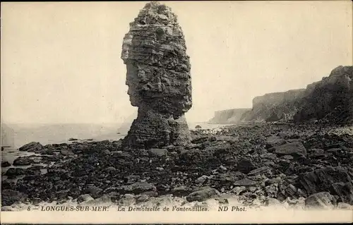 Ak Longues sur Mer Calvados, La Demoiselle de Fontenailles