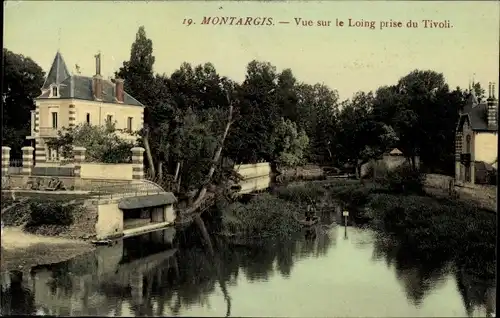 Ak Montargis Loiret, Vue sur le Loing prise du Tivoli