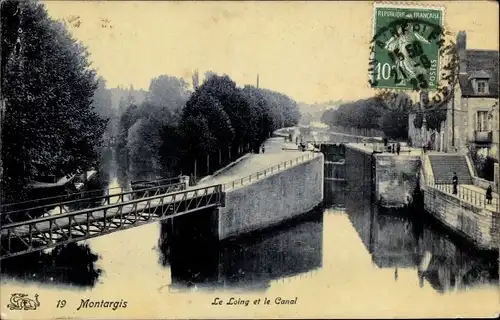Ak Montargis Loiret, Le Loing, Le Canal