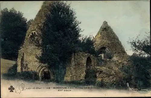 Ak Mondoubleau Loir et Cher, Ruines du Guériteau