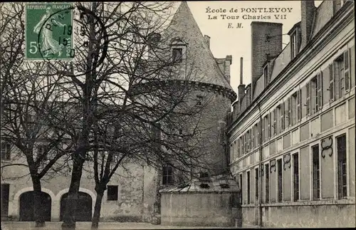 Ak Pontlevoy Loir et Cher, Ecole, La Tour Charles VII