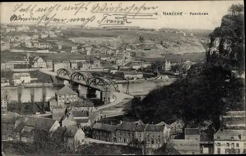 Ak Nameche Wallonien Namur, Panorama der Ortschaft