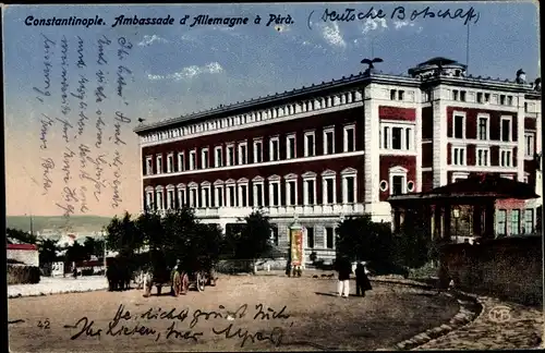 Ak Pera Beyoglu Konstantinopel Istanbul Türkei, Ambassade d'Allemagne, Deutsche Botschaft