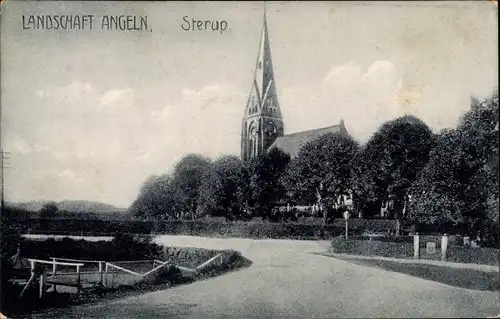 Ak Sterup in Angeln, Anlage, Kirchturm