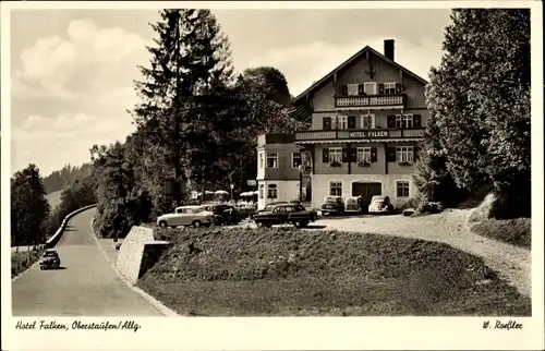 Ak Oberstaufen im schwäbischen Kreis Oberallgäu, Hotel Falken