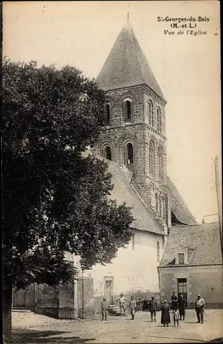 Ak Saint Georges du Bois Maine et Loire, Vue de l'Eglise