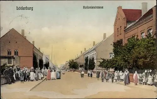 Ak Löderburg Staßfurt im Salzlandkreis, Koloniestraße, Anwohner