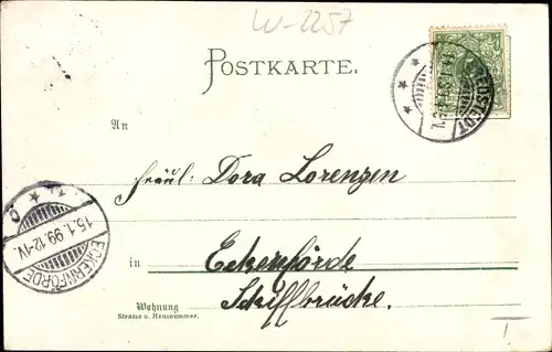 Litho Bredstedt in Nordfriesland, Bahnhofstraße, Rathaus, Bahnhofs-Hotel, Amtsgericht