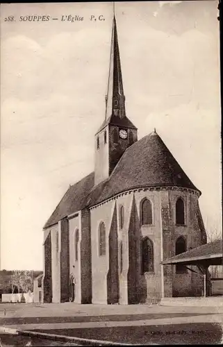 Ak Souppes Seine et Marne, L'Eglise