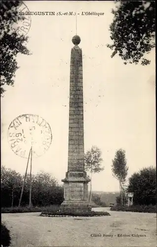 Ak Saint Augustin Seine et Marne, L'Obelisque