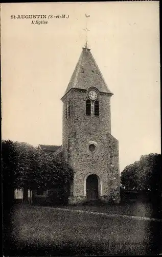 Ak Saint Augustin Seine et Marne, L'Eglise