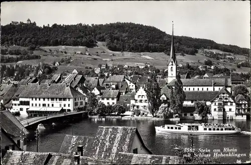 Ak Stein am Rhein Kanton Schaffhausen, Schloss Hohenklingen, Dampfer