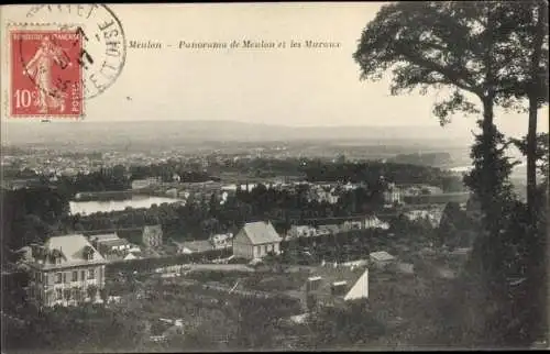 Ak Meulan Yvelines, Panorama de Meulan et les Muraux
