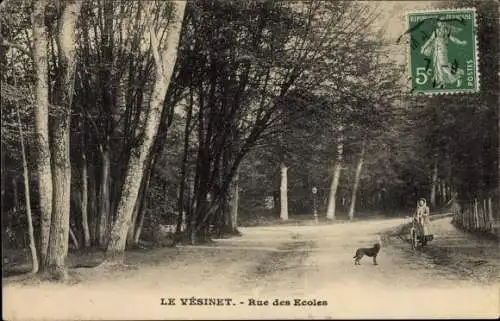 Ak Le Vésinet Yvelines, Rue des Ecoles