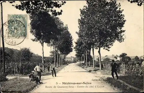 Ak Mézières sur Seine Yvelines, Route de Quarante Sous