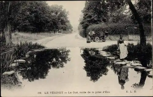 Ak Le Vésinet Yvelines, Le Gue, route de la prise d'Eau