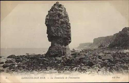 Ak Longues sur Mer Calvados, La Demoiselle de Fontenailles