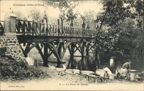 Ak Crosnes Essonne, Le Pont de Senlis