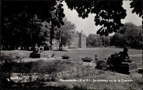 Ak Chamarande Essonne, Le chateau vue de la Cascade