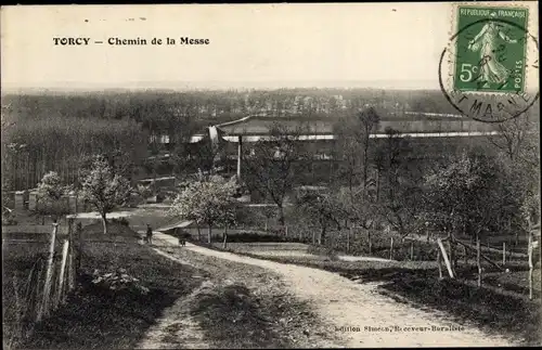 Ak Torcy Seine et Marne, Chemin de la Messe