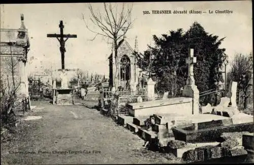 Ak Tergnier Aisne, Le Cimetiere