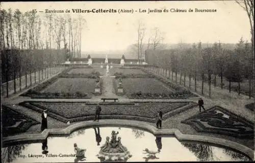 Ak Villers Cotterêts Aisne, Les Jardins du Chateau de Boursonne