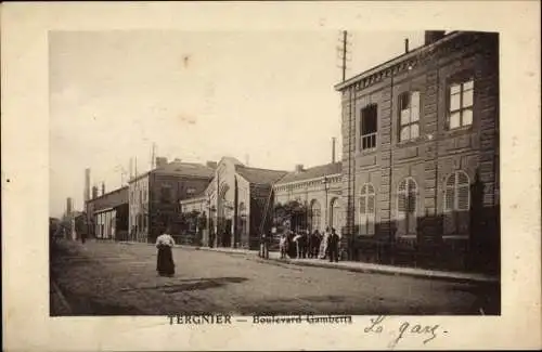 Ak Tergnier Aisne, Boulevard Gambetta