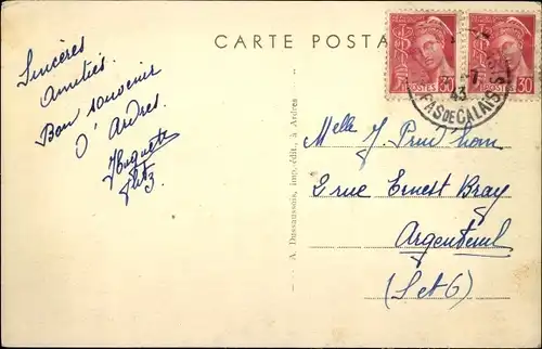 Ak Ardres Pas de Calais, Vue prise du Lac